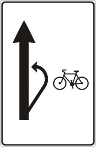 Návěst doporučeného způsobu odbočení cyklistů vlevo